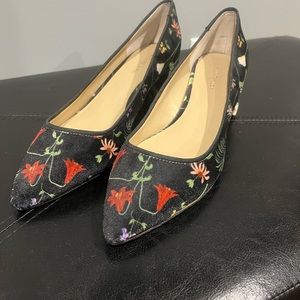 Ann Taylor flowered block heel shoes